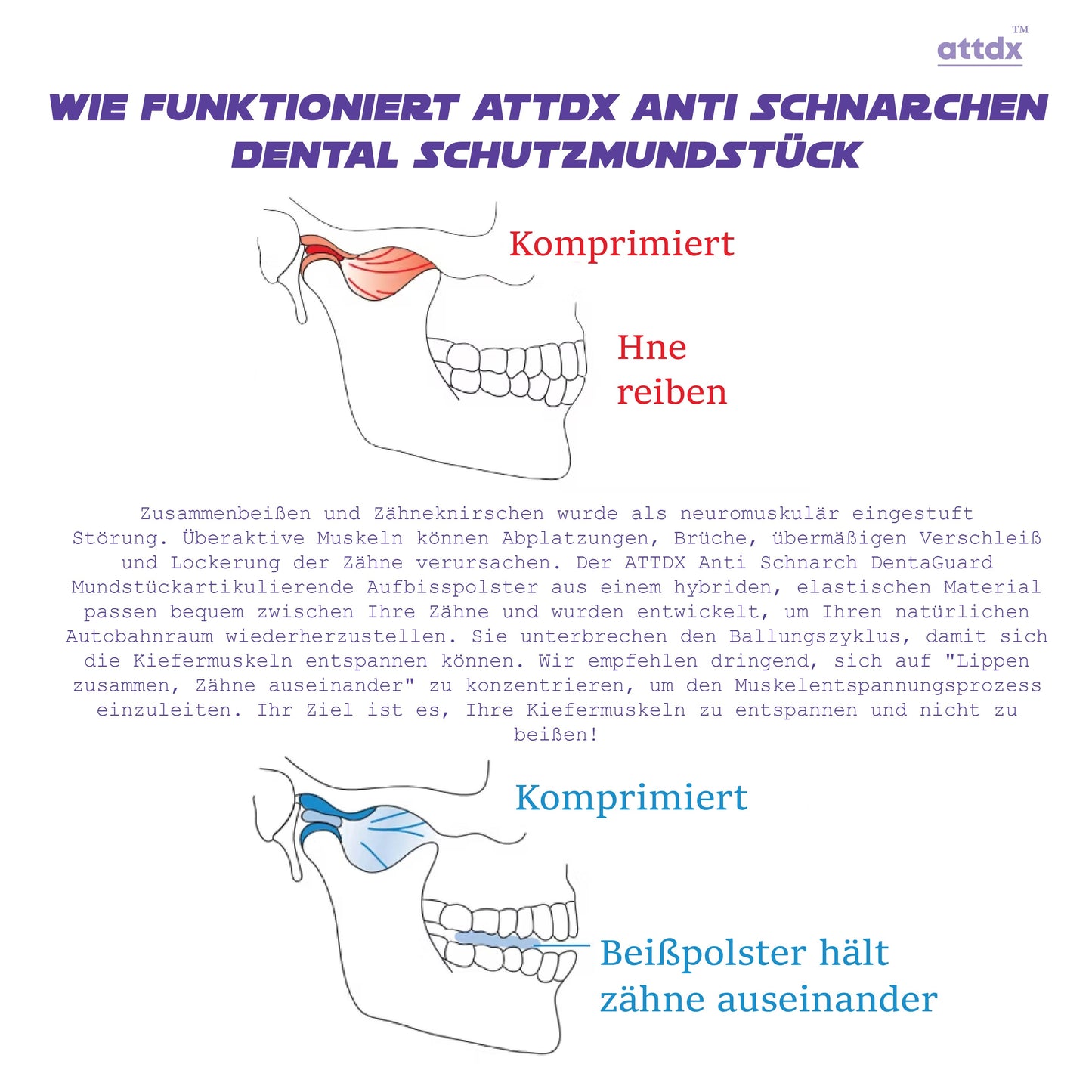 ATTDX AntiSchnarchen DentaWächter Mundstück