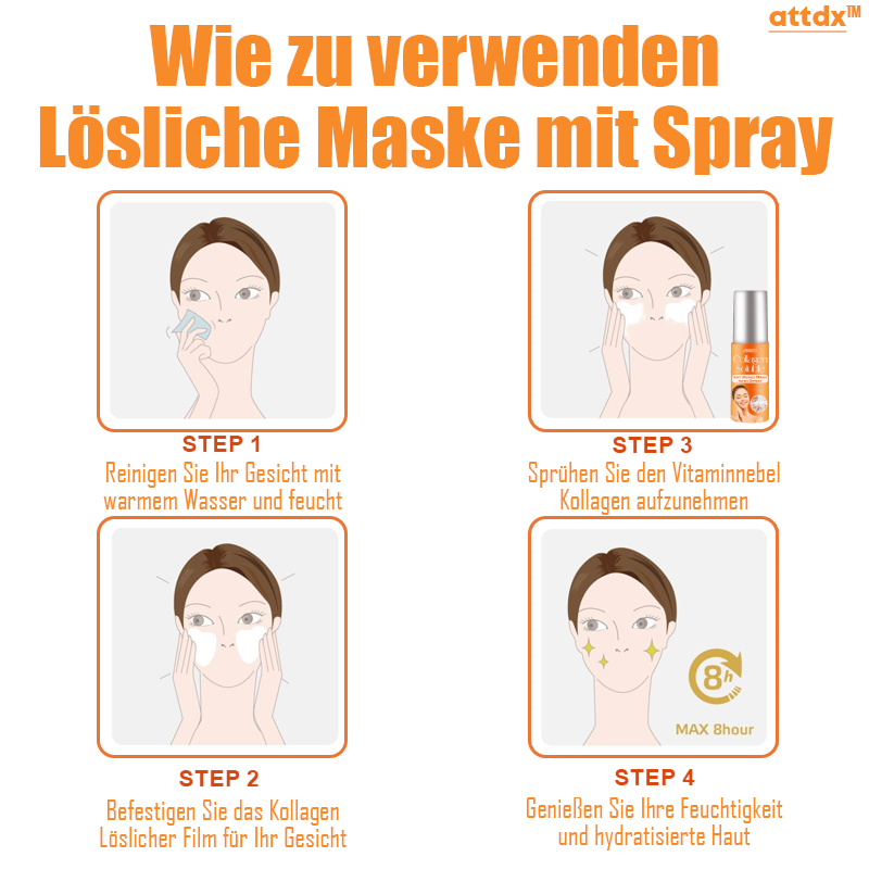 ATTDX Kollagen Löslich Antialterung Maske mit Spray