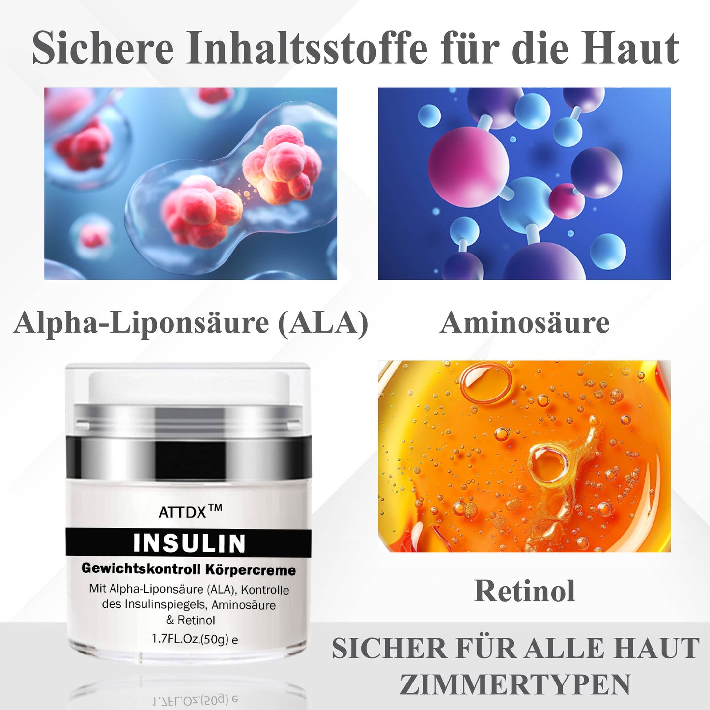 ATTDX™ Insulin Gewichtskontroll Körpercreme