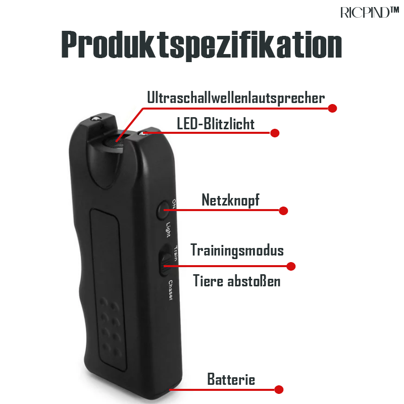 RICPIND Haustier-Puls Sonic Bellen Abschreckung