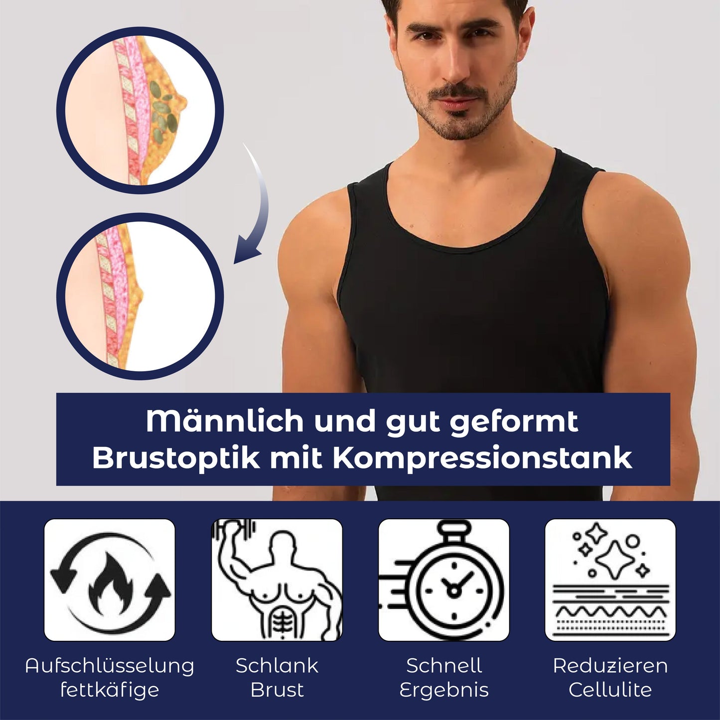 RICPIND Herren Bruststraffung Tanktop