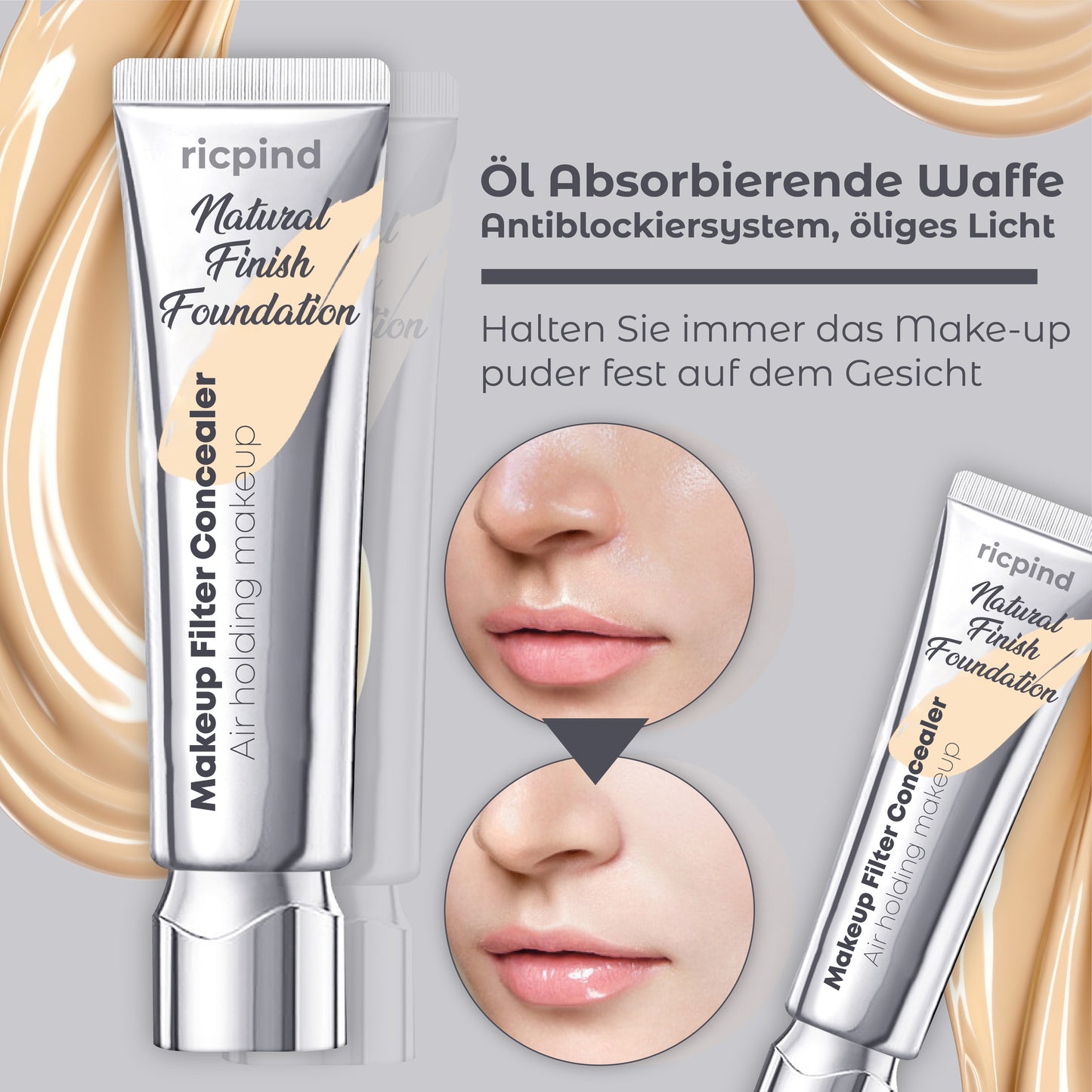 RICPIND Natürlicher Finish Foundation Makeup-Filter Concealer