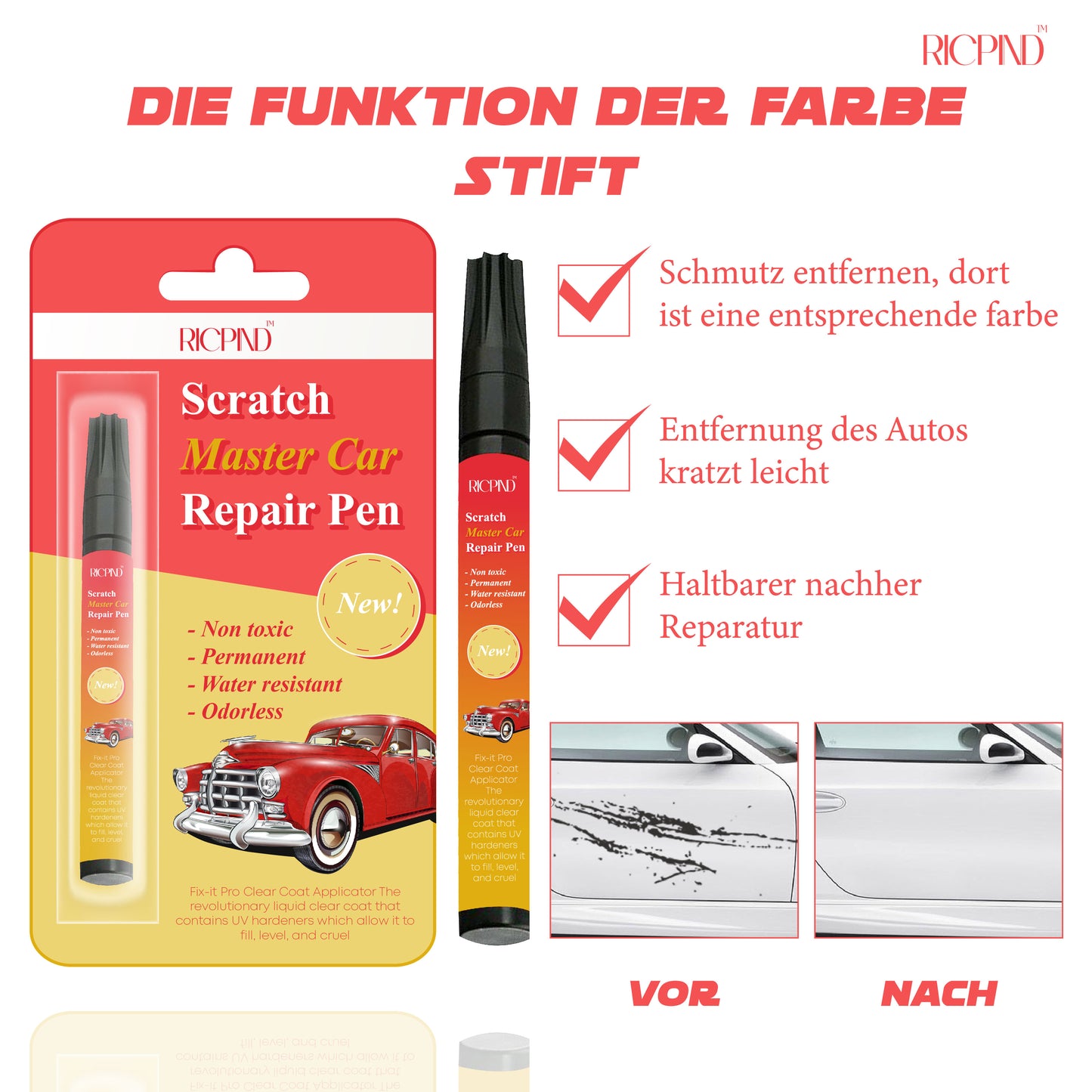 RICPIND Kratzmeister Autoreparatur-Stift