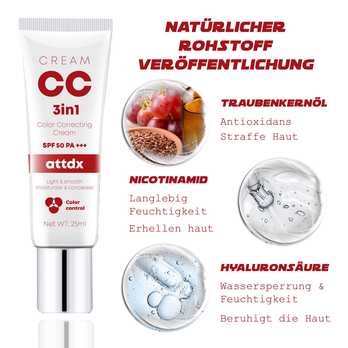 ATTDX 3in1 CC FarbeKorrigieren Creme