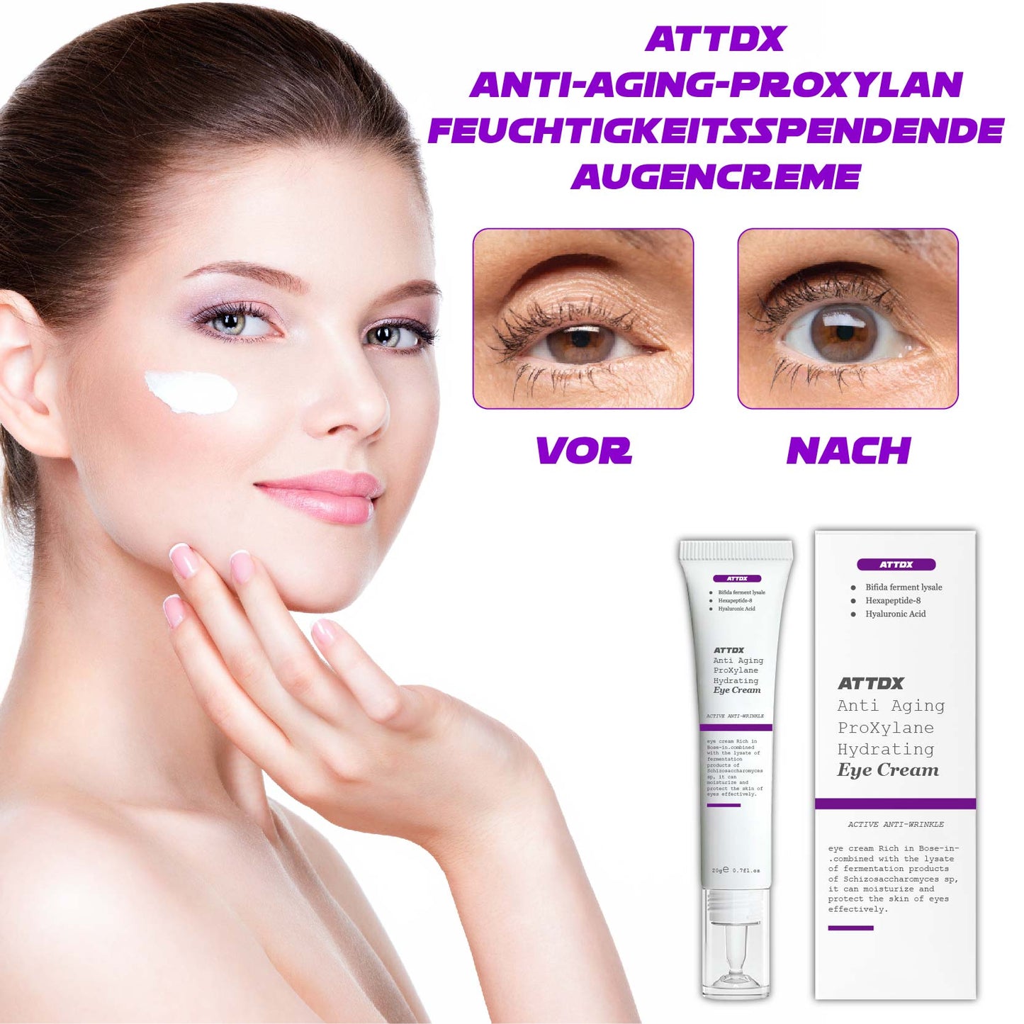 ATTDX AntiAltern ProfiXylan Feuchtigkeitsspendend AugeCreme