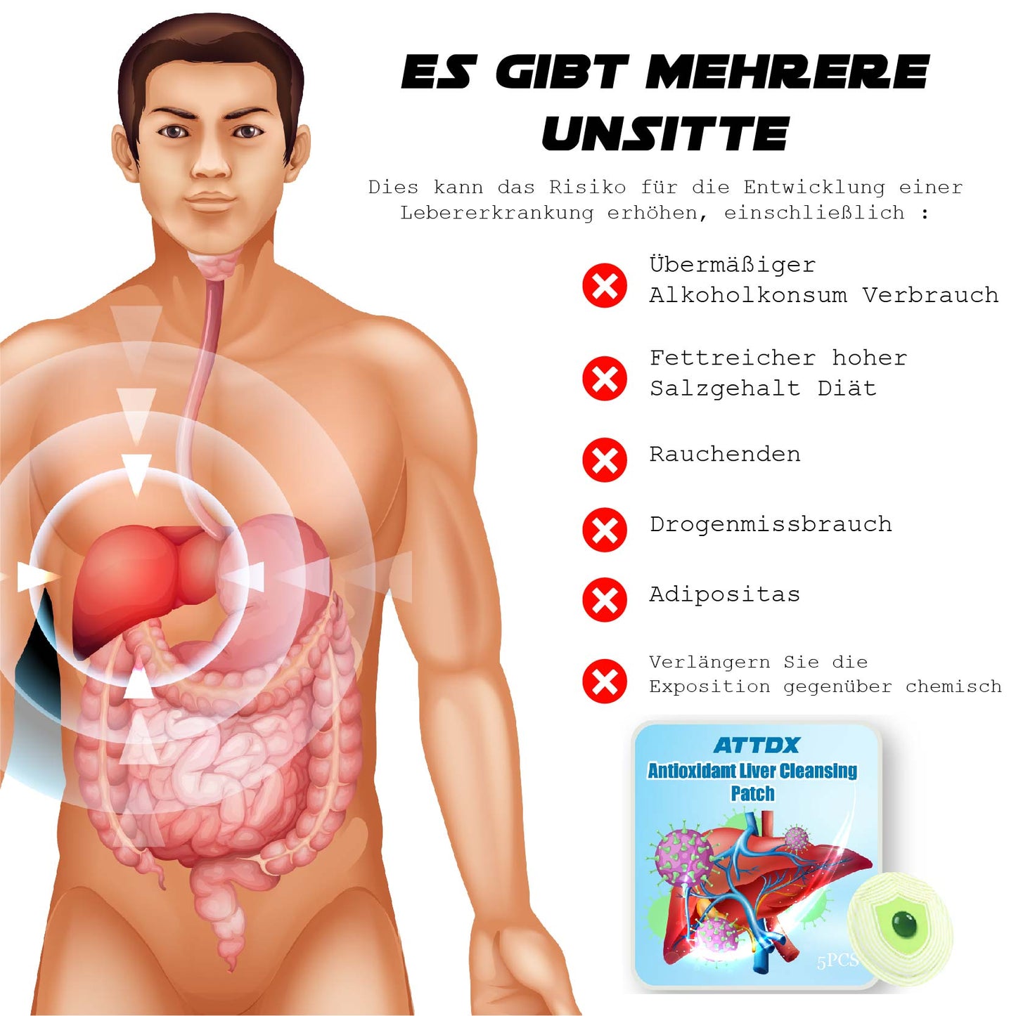 ATTDX Antioxidationsmittel LeberReinigung Aufnäher