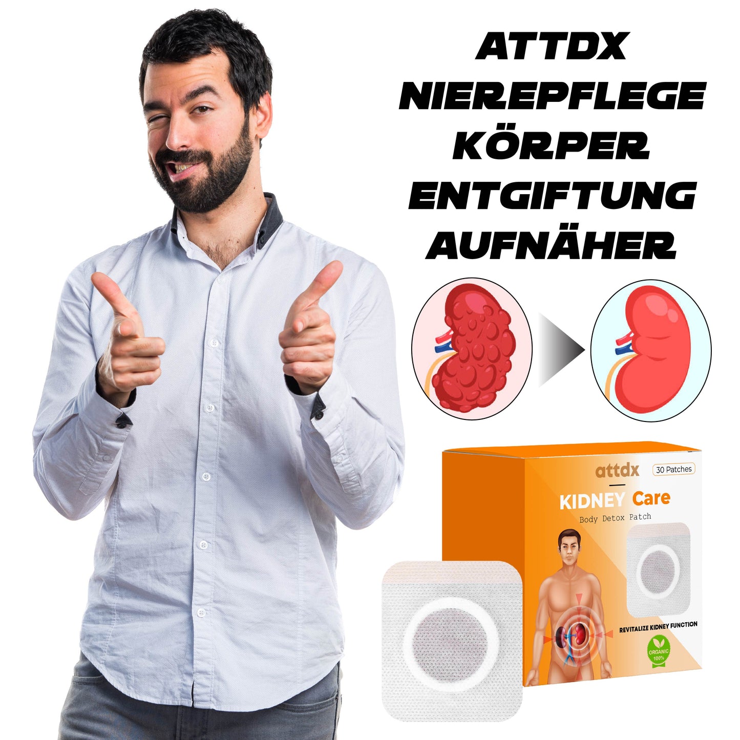 ATTDX NierePflege Körper Entgiftung Aufnäher