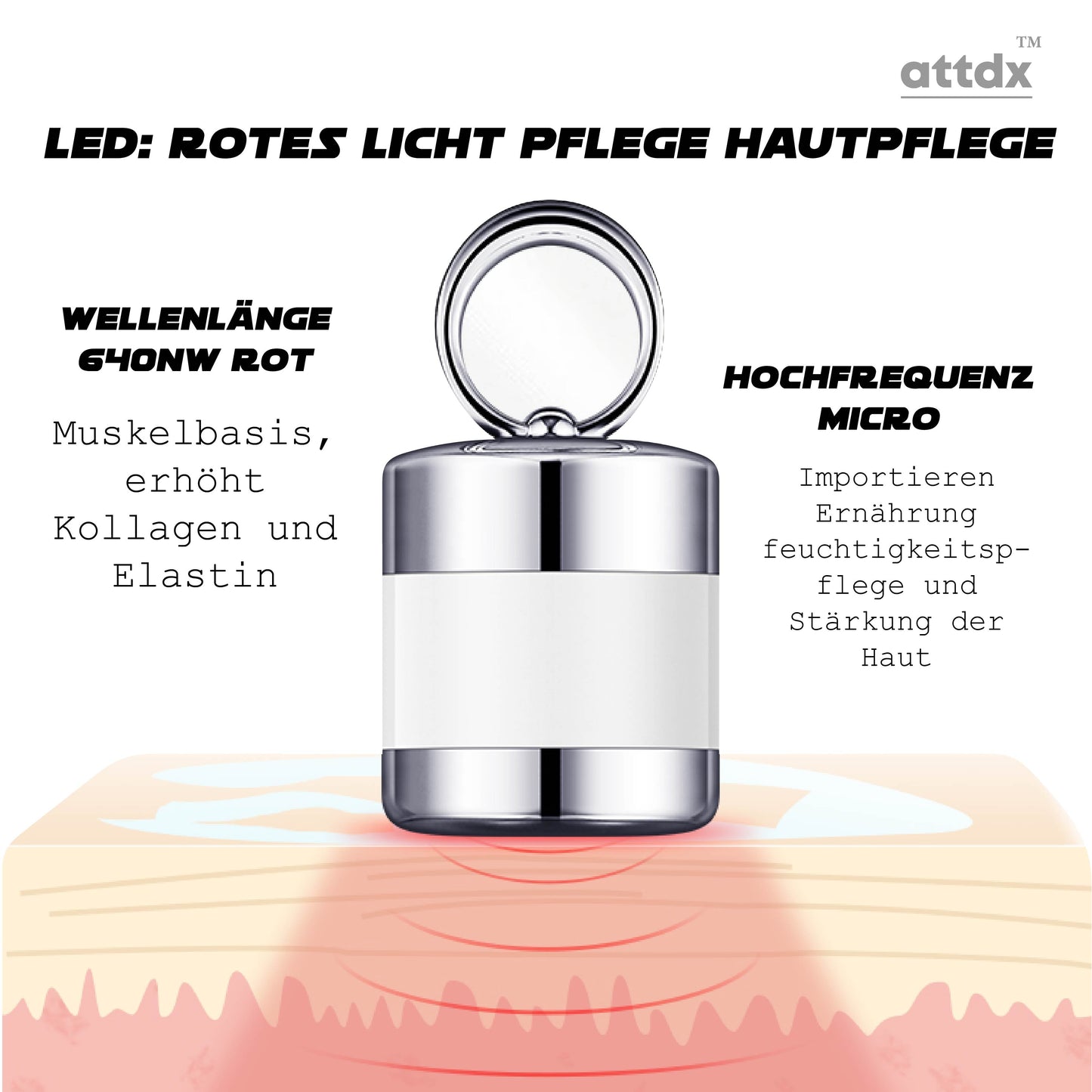 ATTDX LeuchtdichteBoost Kollagen LED Tonisierung Duo Satz