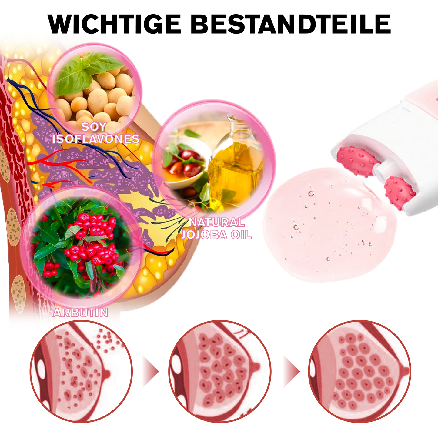 ATTDX BrustStraffung Massage Walze Gel